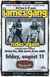 The James Gang Red Rocks 2006 Concert Poster Joe Walsh