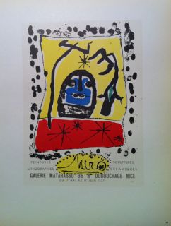 Joan Miro Galerie Matarasso Nice Mourlot Lithograph 1959