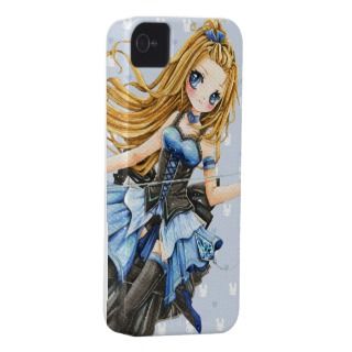 Beautiful anime girl in blue dress iPhone 4 cover 