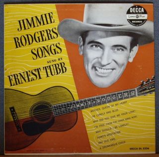 Ernest Tubbs Jimmie Rodgers Songs RARE 1950s 10 M