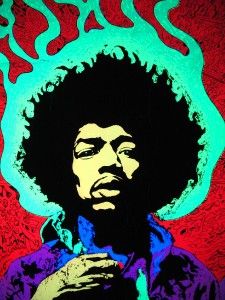 An original 1960s Jimi Hendrix Blacklight Poster. By Joe Roberts Jr