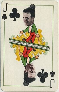 JIMMY DURANTE Rare 1933 Thomas De La Rue Single Playing Card   Black