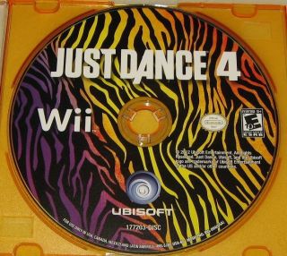 Just Dance 4 Nintendo Wii 2012 Game Disc Comes in Jewel Case