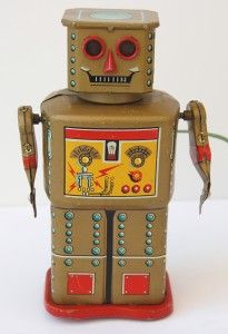 SMILING LINE MAR GOLDEN ROBOT   BATTERY OPERATED REMOTE CONTROL   MARX