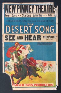 The Desert Song John Boles Carlotta King 1929 Window Card A