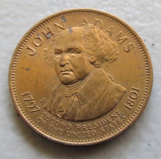 John Adams 2nd President of USA Presidential History Coin Token P2