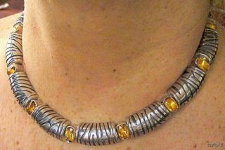 New Deborah Armstrong Tiger Stripe Citrine Necklace