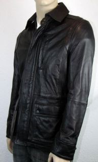 Calvin Klein Mens Black Soft Genuine Leather Full Zip & Snap Close
