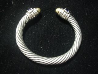 John Hardy Sterling Silver 18K Gold and Sapphire Bracelet
