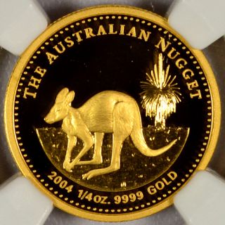 2004 P Australia 1 4 oz Gold Kangaroo Nugget $25 NGC PF70 UC SKU26974