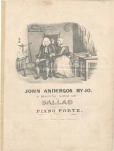 1850s Sheet Music John Anderson My Jo Scotch Ballad Cat Old Folks at