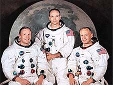 Astronauts Neil Armstrong, Mike Collins and Buzz Aldrin flew on the
