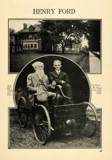  WWI Henry Ford Home Antique First Automobile John Burroughs Portrait