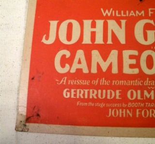 John Gilbert Cameo Kirby Window Card 1923 John Ford