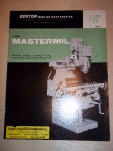 Vtg Gorton Machine Corp Catalog Mastermil 1 22 Milling