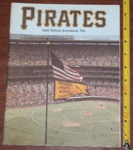 1980 Pittsburgh Pirates Official Scorebook Unscored