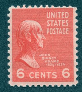 US 811 Mint Never Hinged 6 Cent John Quincy Adams