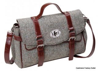Harris Tweed Handbags 100 Wool with Leather Straps Luxury Handmade Bags  