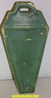 Antique Green Matte Tint Roseville Wallpocket Vase  