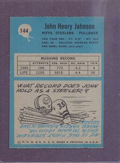 1964 Philadelphia 144 John Henry Johnson Steelers NM MT 313093  