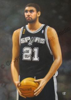 Tim Duncan San Antonio Spurs Poster Canvas Oil Painting  
