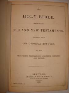 1862 Holy Bible 5th Edition Fine Leather Binding  