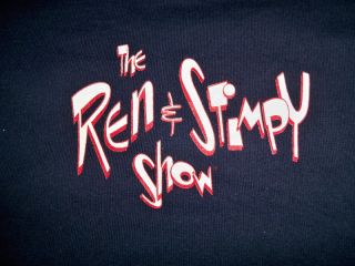 Ren Stimpy Happy Happy Joy Joy T Shirt XL Navy Blue John Kricfalusi Billy West  