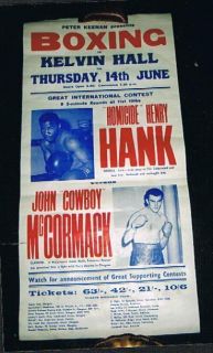 RARE 1962 Homicide Henry Hank ONSITE Boxing Poster vs John McCormack McGowan  