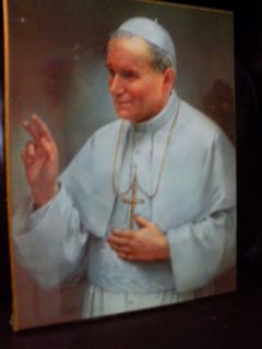 POPE JOHN PAUL PLAQUE RELIGIOUS PICTURE HOLY FATHER  