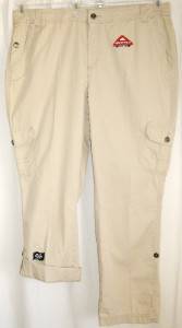 St Johns Bay Comfort Waist Khaki Cargo Pants Roll UP 2 Capris Size 16 W 16W NEW  