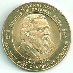 Vintage Martinez California Home of Naturalist John Muir Gilt Medal L K  
