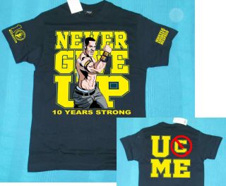 T Shirt John Cena 10 Years Strong Never Give Up Cenation Wrestling T Shirt WWE  
