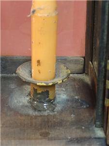 Early 1800's Wood Candle Lantern with Glass Panels Finials on Top  