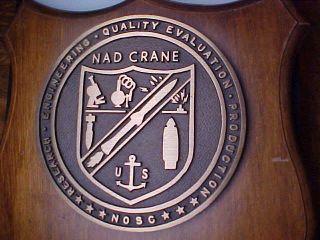 NAD CRANE BRASS BRONZE ARMED FORCE PLAQUE MILITARY 1974  