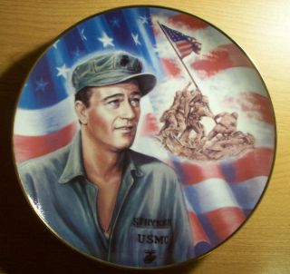 JOHN WAYNE REPUBLIC PICTURES SANDS OF IWO JIMA WITH WOOD PLATE STAND  