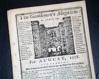 1778 BATTLE OF MONMOUTH New Jersey John Burgoyne Revolutionary War UK Magazine  