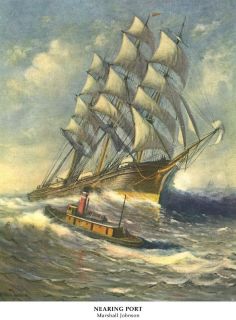 TALL SAILING SHIP BOAT VINTAGE MARSHALL JOHNSON NAUTICAL DECOR POSTER PRINT 1212  