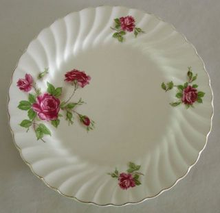 6 Johnson Bros Crown Mark Snowhite Regency Rose Plates  
