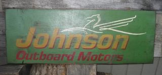 VINTAGE JOHNSON OUTBOARD MOTORS TRADE SIGN SEA HORSE  