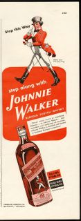 1942 Print Ad JOHNNIE WALKER Whiskey Step Along with It  