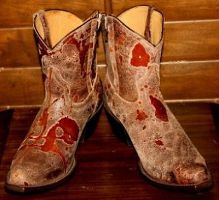 New Womens Johnny Ringo Fancy Distressed Brown Western Snip Toe Cowboy Boots 8 5  