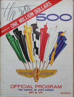 Vintage 1974 Indy 500 Race Program 58th Race Johnny Rutherford McLaren Win  