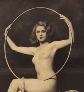Alfred Cheney Johnston Vintage Nude Ziegfeld Follies Art Deco Photo Hoop Girl  