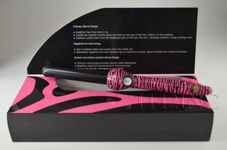 Jose Eber 25mm Clipless Curling Styler Iron Wand Pro Series Pink Zebra  