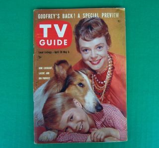 Vintage TV Guide 370 Vol 8 No 18 April 30 1960 Lassie June Lockhart Jon Provost  