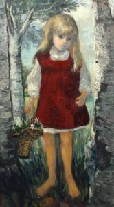 Martha Moore Listed American Impressionist Female Portrait Artist Oil Painting  