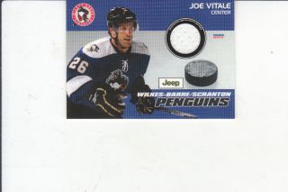 10 11 Wilkes Barre Penguins AHL Joe Vitale Jersey Card  