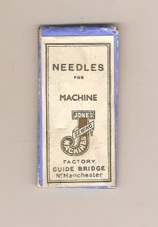 Jones Hand Serpentine Sewing Machine Needles  