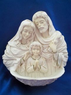 Gorgeous Vintage Holy Water Font Jesus Mary Joseph Italy L Toni Hand Painted  