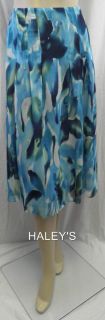 New JNY Jones New York Collection Size 8 12 Indigo Blue Aqua Teal Skirt  